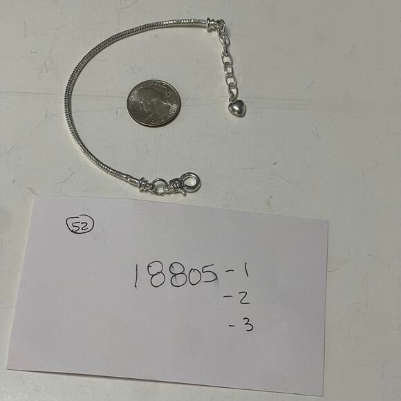 Charm necklace silver tone w extension heart dangle costume fashion jewelry - Picture 12 of 12